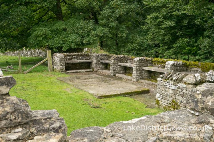 Stone seating at Shap Abbey