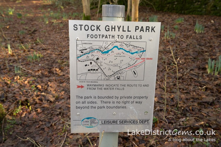 Stock Ghyll Park sign