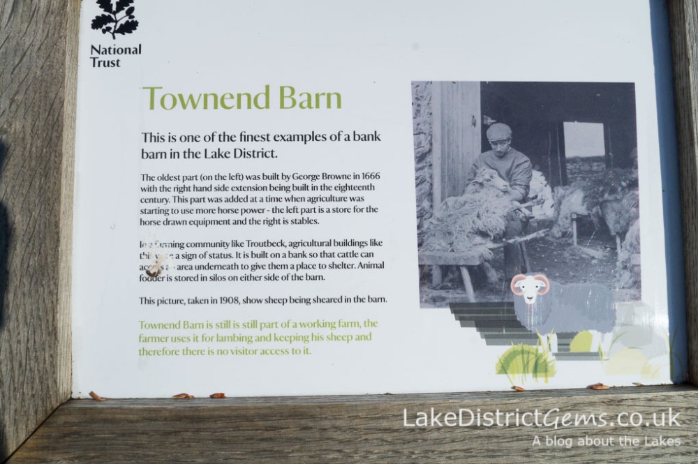 Information panel about Townend Barn at Townend
